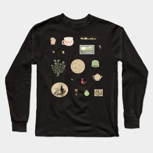 Curious Cottagecore Crockery - Aesthetic Sheet Long Sleeve T-Shirt